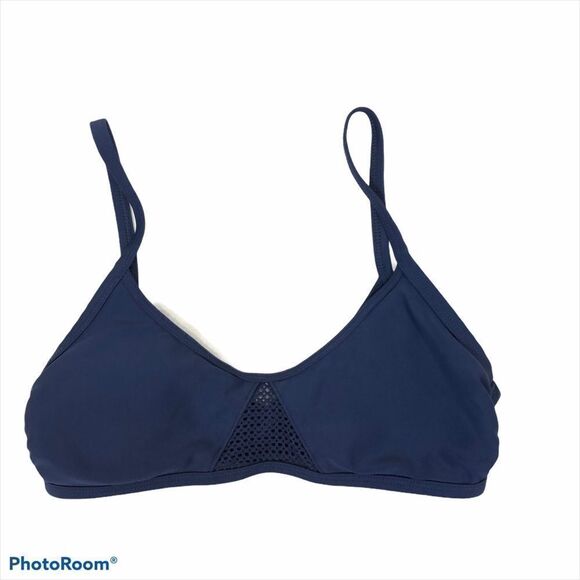 Aerie Navy Bikini Top w/ Mesh‎ Back Size Small - Picture 2 of 11